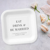 食べモダン結婚したBeの結婚飲み物 ペーパープレート