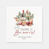 食べモダン酒を飲んで聖降誕祭お目出とう スタンダードカクテルナプキン (正面)