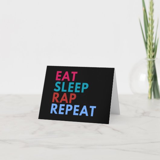 食べラップのSleep Repeat Greeting Card カード (正面)
