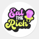 食べリッチ90のダイヤモンドリングや輪社会ポップ・アートのおもしろい ラウンドシール (正面)