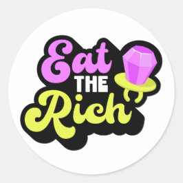 食べリッチ90のダイヤモンドリングや輪社会ポップ・アートのおもしろい ラウンドシール