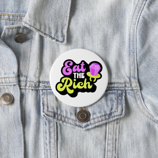 食べリッチ90年代のダイヤモンドリングや輪政治ポップ・アートのおもしろい界 缶バッジ (インサイチュ)