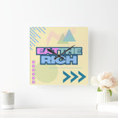 食べリッチ90年代のVibe時計 スクエア壁時計 (ホーム)