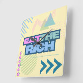 食べリッチ90年代のVibe時計 スクエア壁時計 (傾斜)