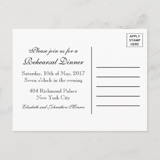 食べリハのディナーだ インビテーションポストカード (裏面)