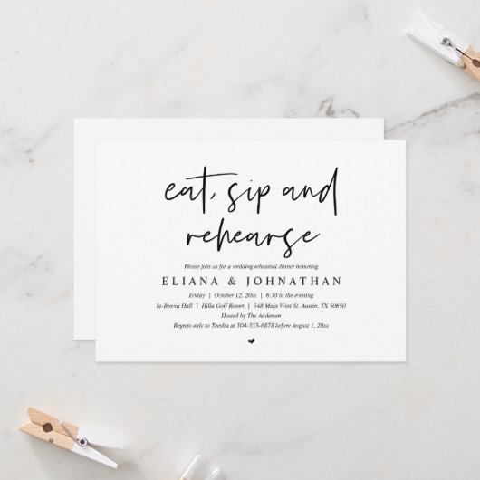 食べリハのリハ結婚ーサルディナー 招待状 (正面/裏面インサイチュ)