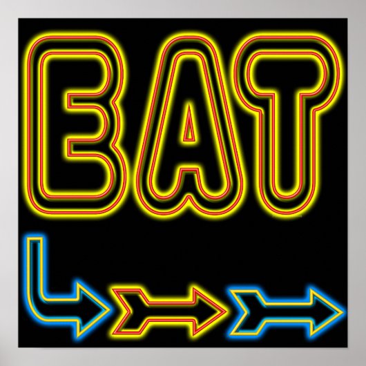 食べレトロネオンサイン ポスター (正面)