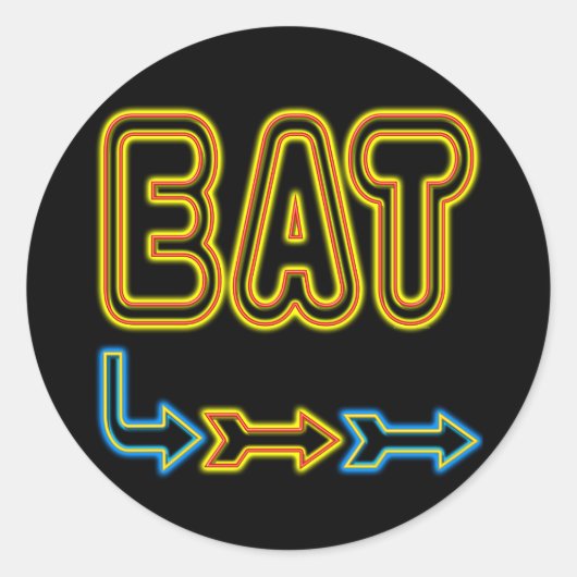 食べレトロネオンサイン ラウンドシール (正面)