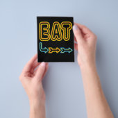 食べレトロネオンフライヤーテンプレート チラシ (手)