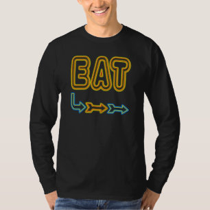 食べレトロレストランネオンサインアートTシャツ Tシャツ