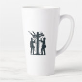 食べーの繰り返しおもしろい カフェラテマグ (右)