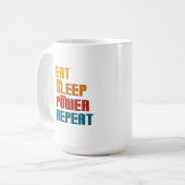 食べーの繰り返しおもしろい コーヒーマグカップ (正面左)