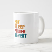 食べーの繰り返しおもしろい ジャンボコーヒーマグカップ (正面右)