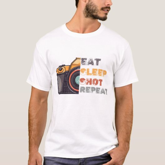 食べー・ショット・リピートヴィンテージ Tシャツ (正面)
