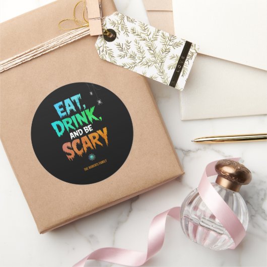 食べ不気味飲んで怖がるハロウィンギフト ラウンドシール (ギフト)