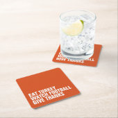 食べ与えサッカーの感謝してい時計 スクエアペーパーコースター (インサイチュ)