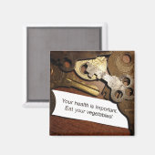 食べ健康それが重要なアンティーク鍵インスパイア マグネット (正面/裏面)