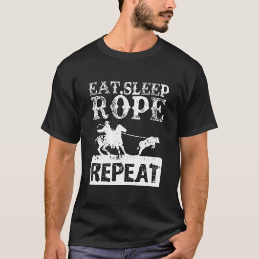 食べ動揺してREPEAT RODEO LOVER ROPIN Tシャツ (正面)