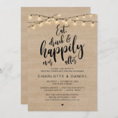 食べ夕食後は酒を飲んで楽し結婚く 招待状 (正面/裏面)