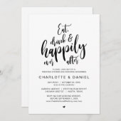 食べ夕食後は酒を飲んで楽し結婚く 招待状 (正面/裏面)