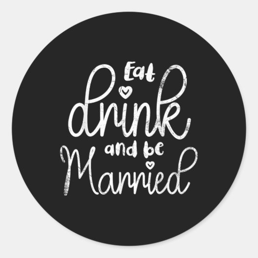 食べ嫁の飲み結婚した物と結婚デザイン ラウンドシール (正面)