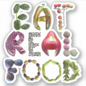 食べ実在食 – 健康食べ引用文 シール (正面)