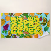 食べ実 |健康やる気を起こさせる食品ヨガ ビーチタオル (正面)