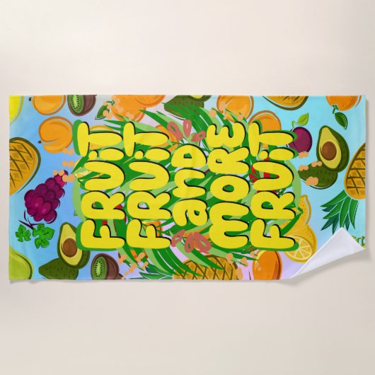 食べ実 |健康やる気を起こさせる食品ヨガ ビーチタオル (正面)