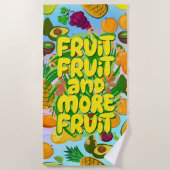 食べ実 |健康やる気を起こさせる食品ヨガ ビーチタオル (正面)