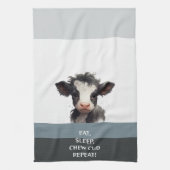 食べ寝て噛んで繰り返せ！ キッチンタオル (縦)