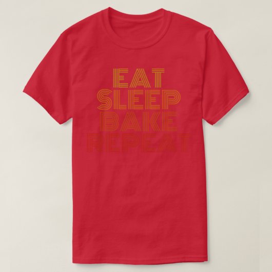 食べ寝のベークのリピート Tシャツ (デザイン正面)