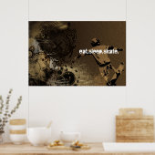 食べ寝る。スケートのポスター ポスター (キッチン)