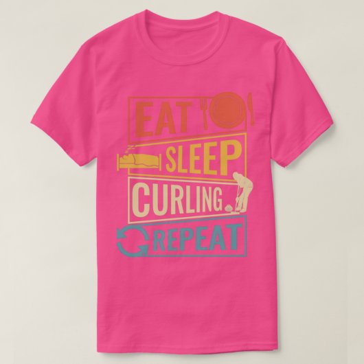 食べ寝カーリング13 Tシャツ (デザイン正面)