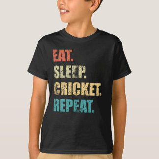 食べ寝クリケットの繰り返し。 Tシャツ