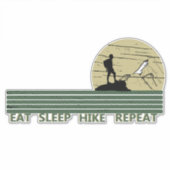 食べ寝ハイキングの繰り返し野生ハイキング シール (正面)