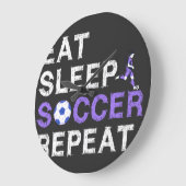 食べ寝付きサッカー中継シカッコいいャツスポーツ選手 ラージ壁時計 (傾斜)
