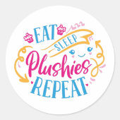 食べ寝具のリピートおもしろいカラフル|かわいい ラウンドシール (正面)
