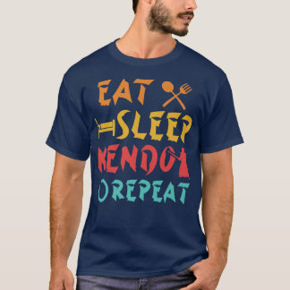 食べ寝剣道ジャパン武術芸術日本の士族 Tシャツ