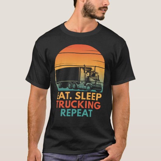 食べ寝台車おもしろい運搬車 Tシャツ (正面)