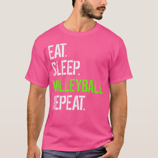 食べ寝用バレーボールのリピーターおもしろいバレーボール Tシャツ
