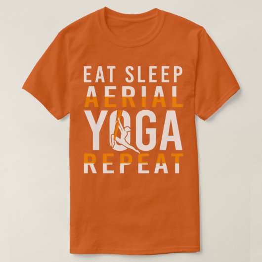 食べ寝空ヨガリピートおもしろいギフト Tシャツ (デザイン正面)
