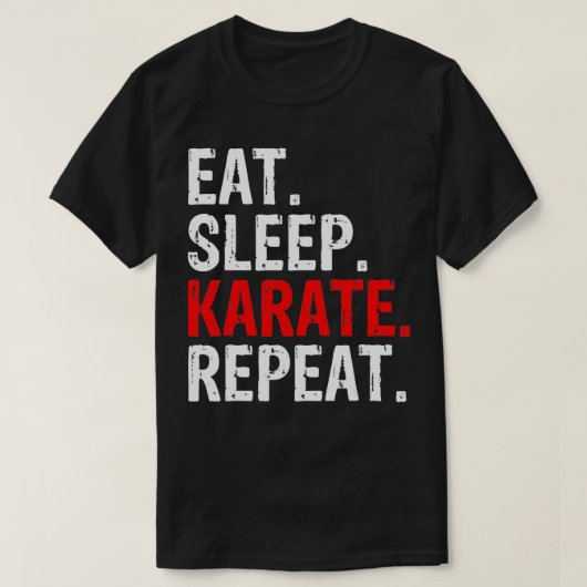 食べ寝空手リピーター Tシャツ (デザイン正面)