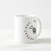 食べ寝編リピーター編み物針ギフト コーヒーマグカップ (正面右)