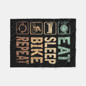 食べ寝自転車リピート自転車 フリースブランケット (正面(横))