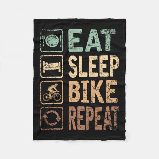 食べ寝自転車リピート自転車 フリースブランケット (正面)