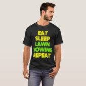 食べ寝芝刈り繰り返し芝刈り Tシャツ (正面フル)