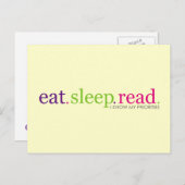 食べ寝読て – 私の優先順位を知っている ポストカード (正面/裏面)