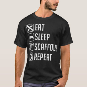 食べ寝足場繰りおもしろい返し足場ギフト Tシャツ