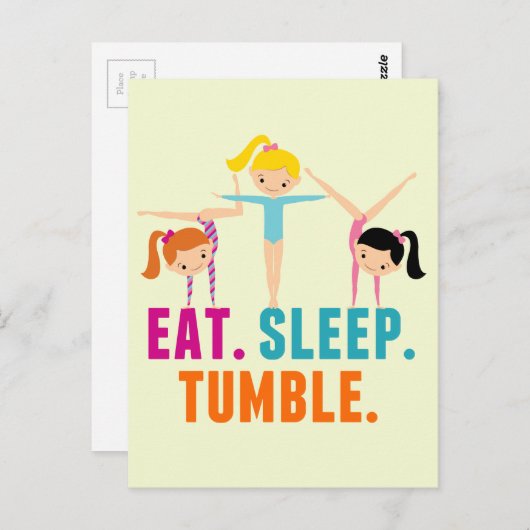 食べ寝転がり体操 ポストカード (正面/裏面)