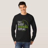 食べ寝野球の練習の練習 Tシャツ (正面フル)